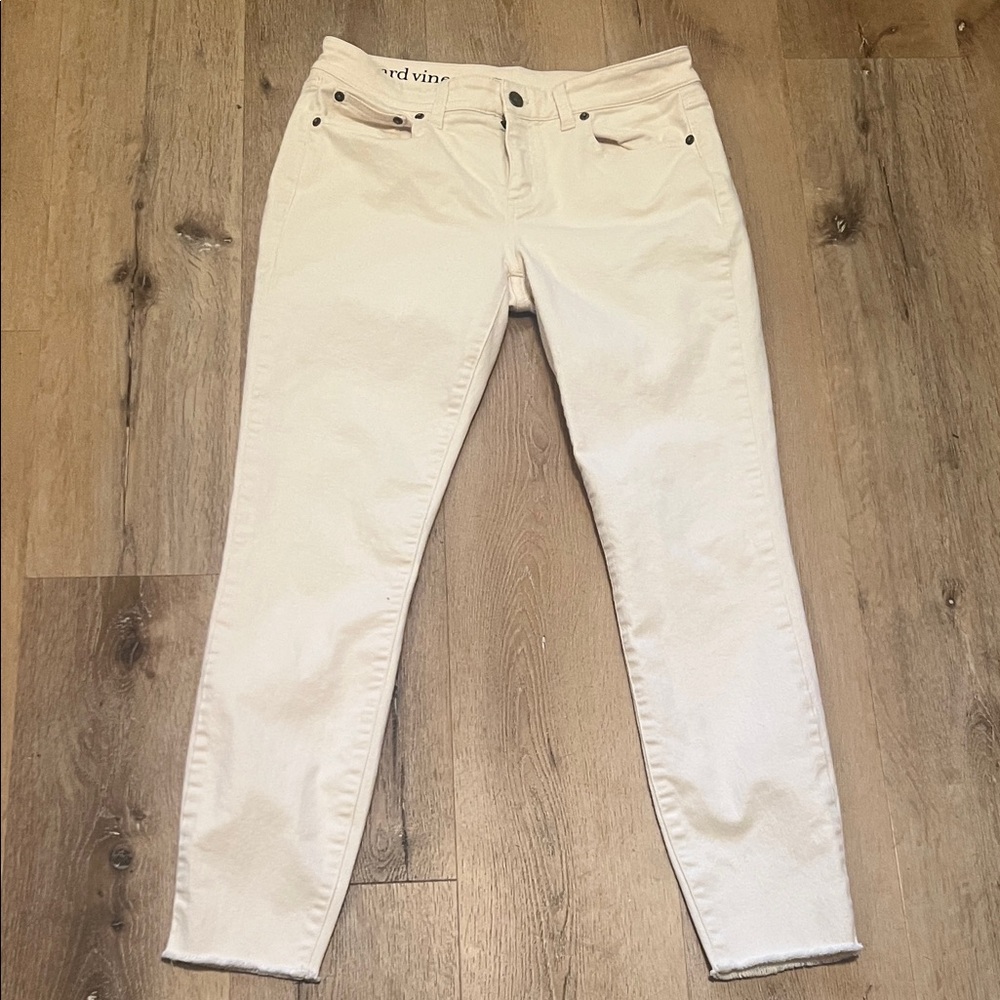 Vinyard Vines Women’s Light Cream Straight-Leg Jeans Size 6